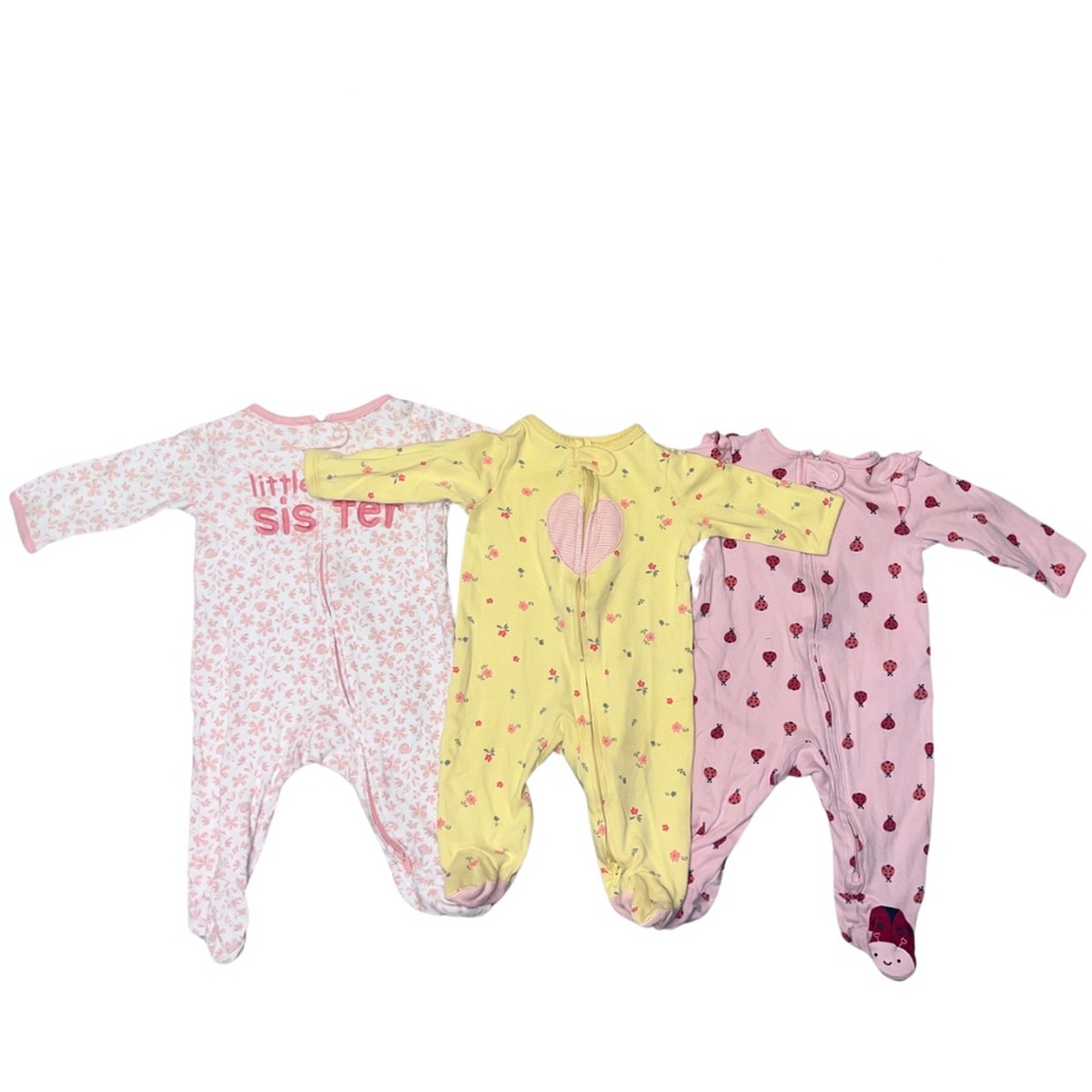 Baby Girl Onesie Set - Pink, Yellow, Floral